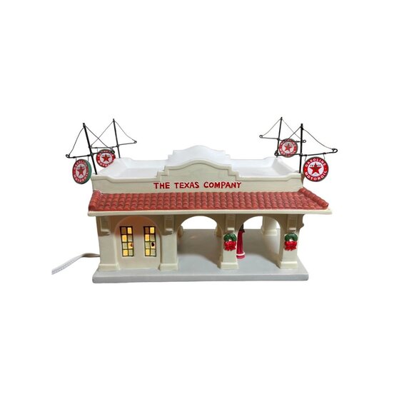 Vintage TEXACO Company Christmas Village Gas Station - Picture 1 of 11